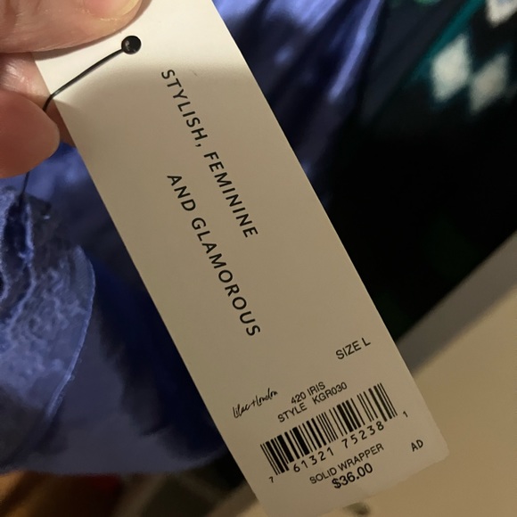 New Lilac and London Satin Robe - Picture 2 of 7